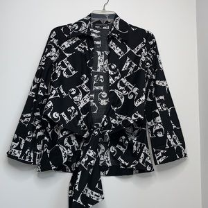 Mischa ramie / cotton mix tie front shirt